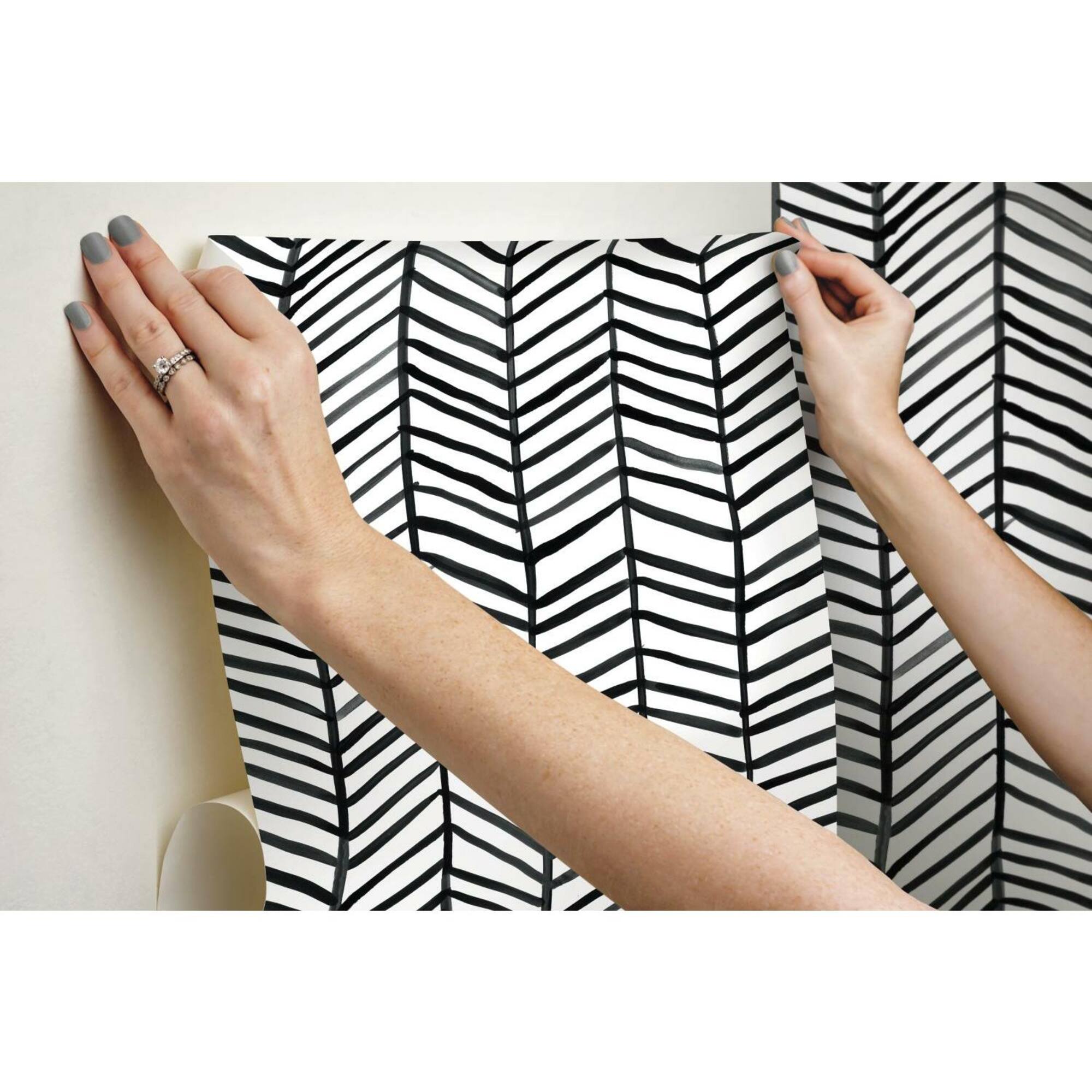 RoomMates Cat Coquillette Herringbone Peel & Stick Wallpaper